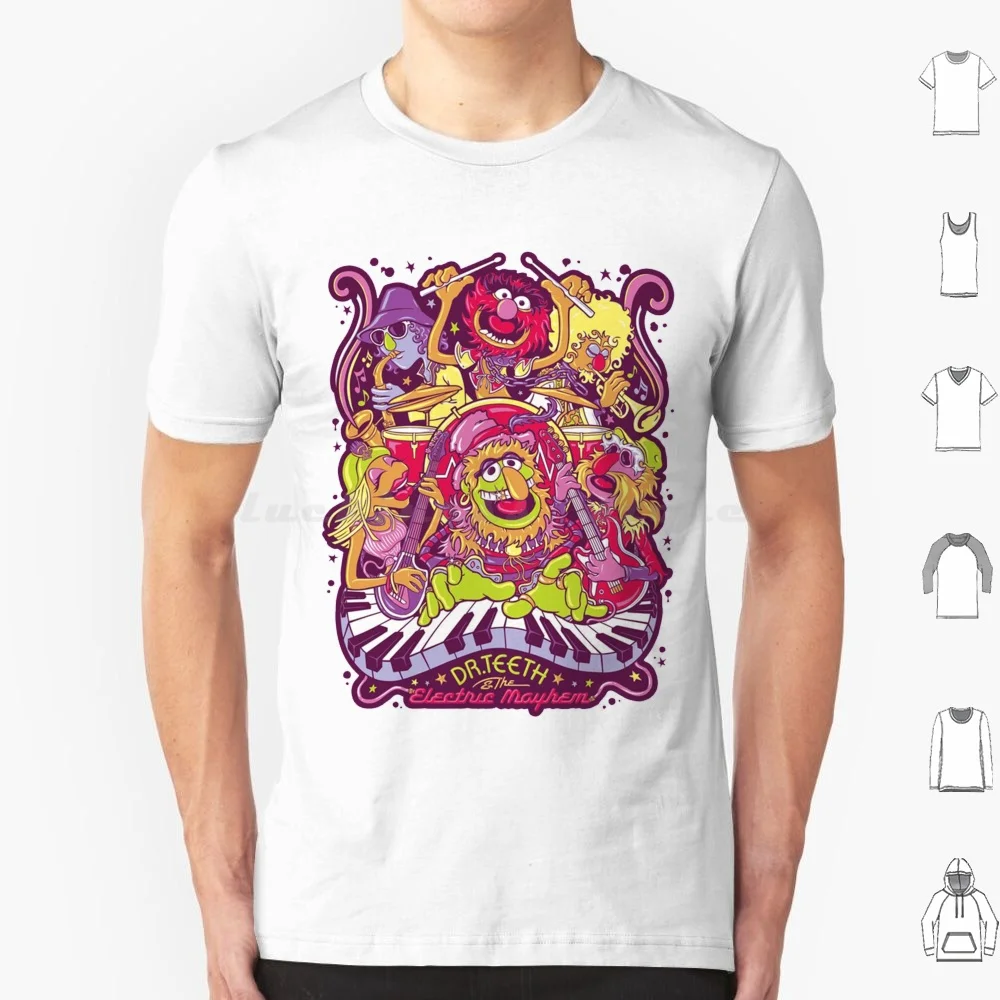 Best Selling And Most Relevant Electric Music ' ; Dr. Teeth' ; T Shirt Big Size 100% Cotton Music Logo Musician