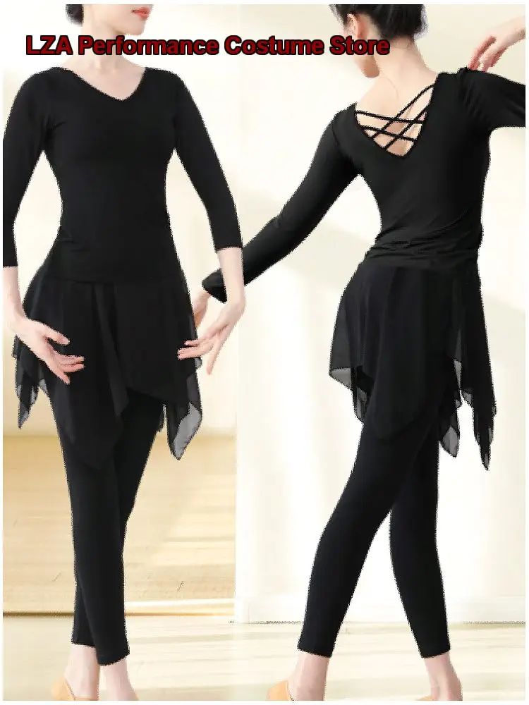 top-a-maniche-corte-per-danza-classica-da-donna-e-set-da-allenamento-per-adulti-body-da-pratica-cinese-a-maniche-corte
