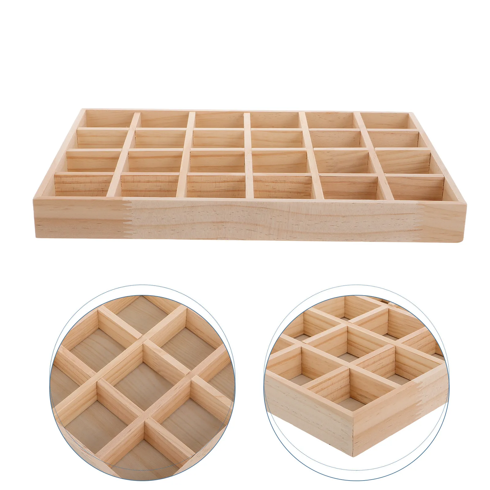 

Wood Jewelry Tray Grids Solid Wood Organizer Jewelry Drawer Organizer Display Box Ring Earrings Holder Dresser Bathroom