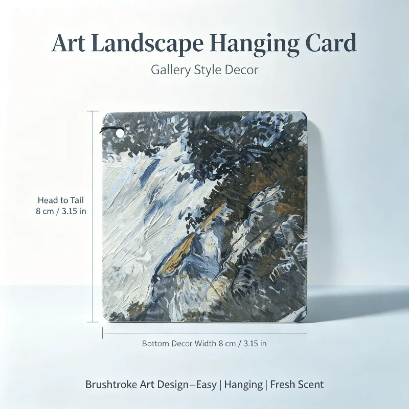 Car Air Freshener Vintage Oil Painting Landscape Hanging Scent Card for Car Interior Decor Rearview Mirror Ornament Gift