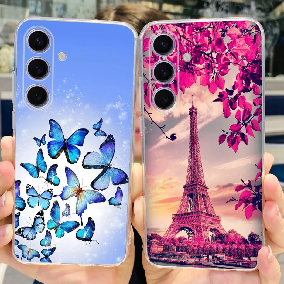 جراب هاتف برسومات خلفية لطيفة لسامسونج ، حافظة مصد لينة ، Galaxy S24 Ultra ، S24 Plus ، 5G