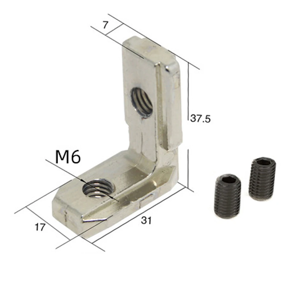 Zinc Alloy CNC Routers Corner Suportes, Modelos Compatíveis Perfil Parafusos, 40Pcs