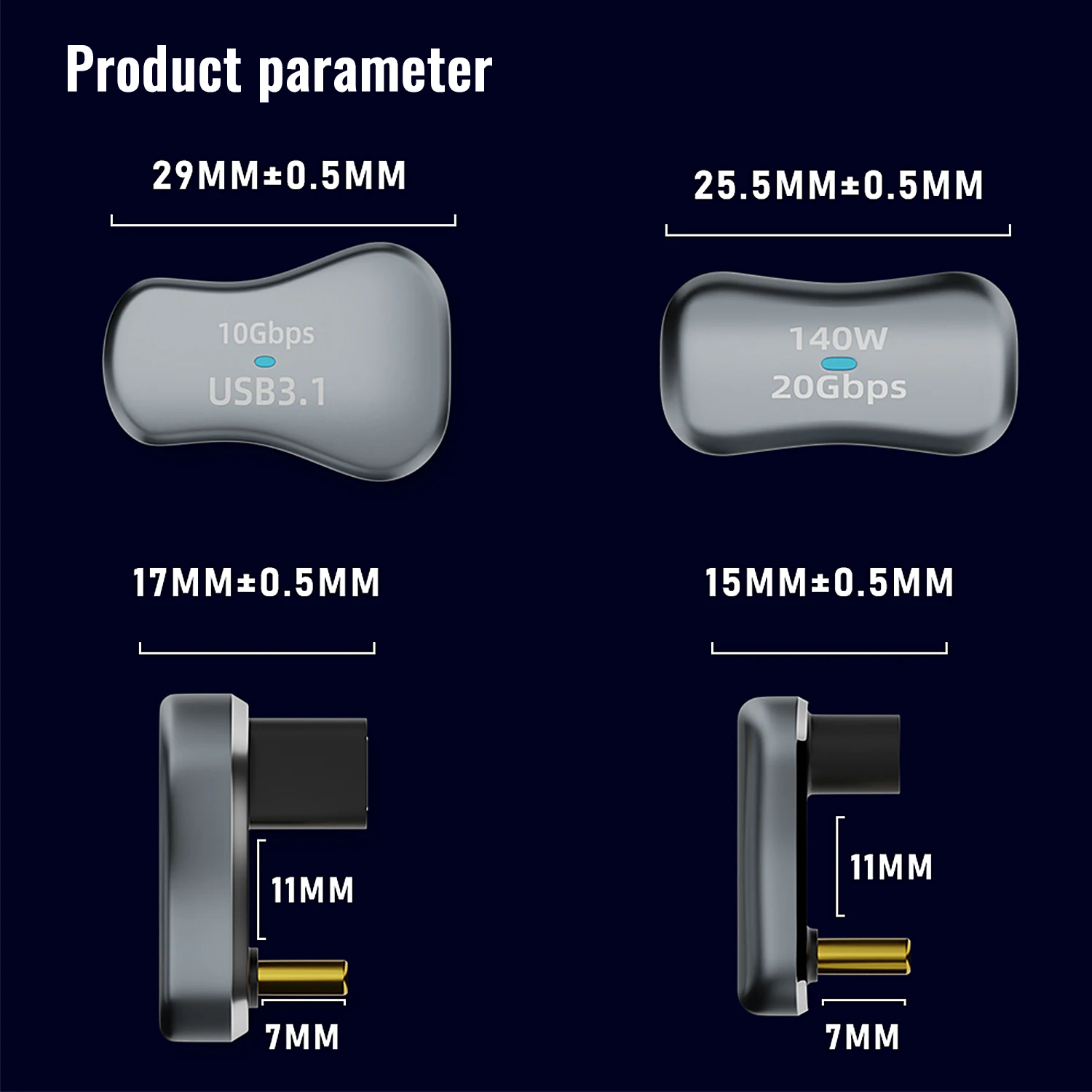180 Degree U-shaped 140W Type C to Type C 20Gbps Type C to USB-A OTG 10Gbps 4K Tablet USB-C Charging Converter for STEAM DECK