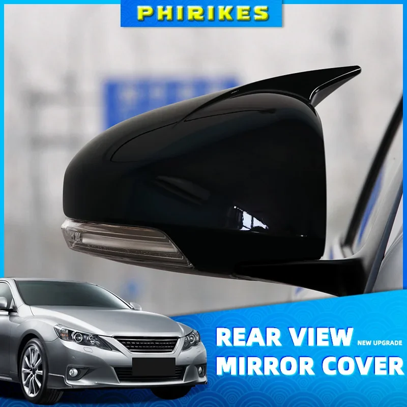 

Car Housing Cap Rearview Mirror Cover With Turn Signal Light Lamp For Toyota Mark X Reiz 2010 - 2016 Mirror Caps