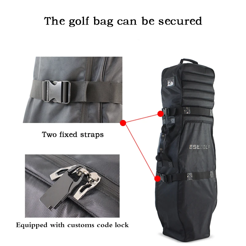 골프 가방 커버 - 강화된 손잡이와 탄성 잠금 장치가 있는 내구성 있는 폴리에스터 여행용 보호 장치, 가볍고 긁힘 방지 기능