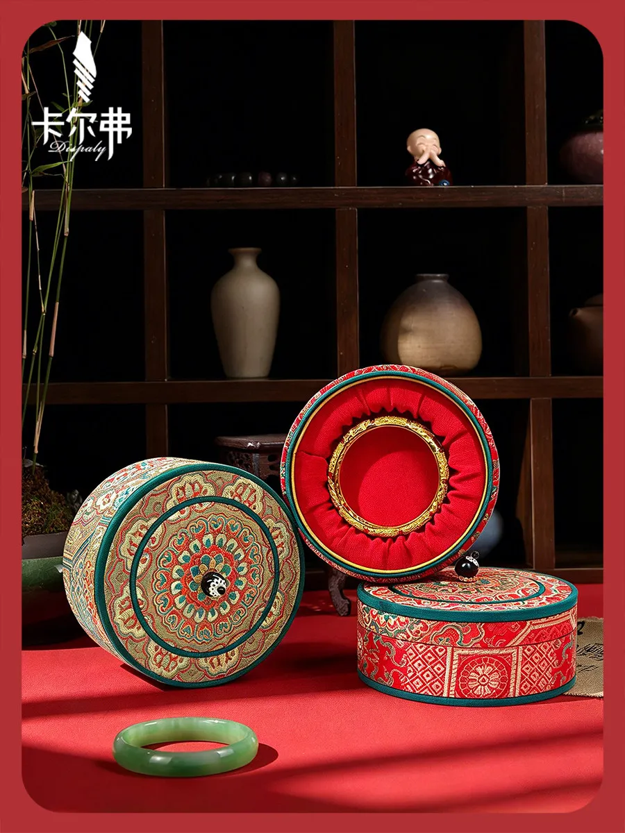 Red gold jewelry storage box, ring, earrings, necklace, gift box, jade bracelet, toy bracelet, collection box