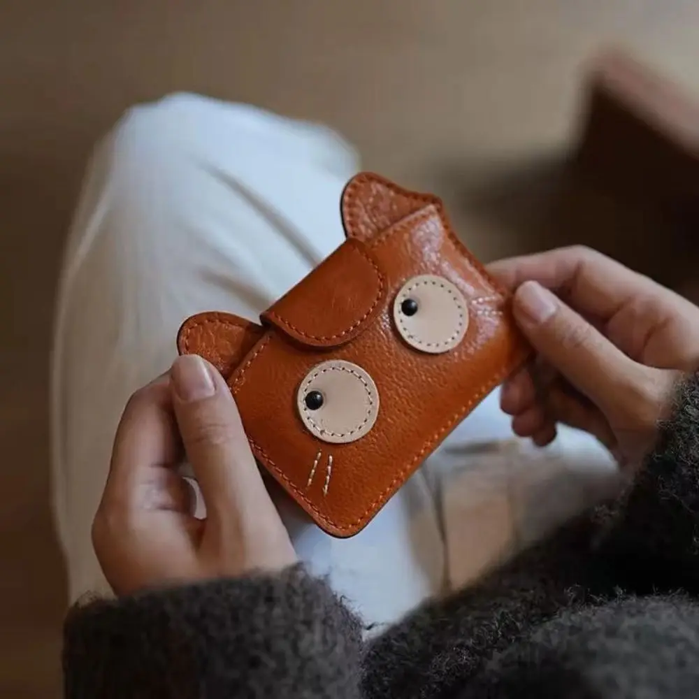 Cartoon Cute Cat Coin Purse Lightweight Ultra-thin Card Holder Mini Portable Clutch Bag Storage