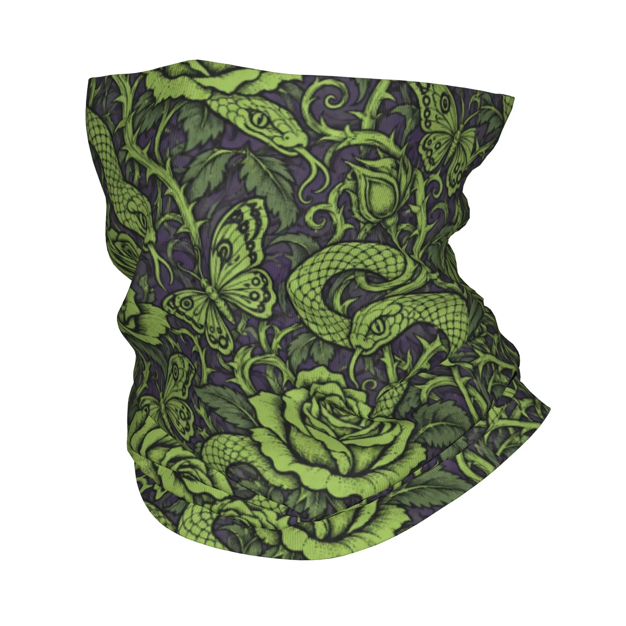 Gothic Snake Rose Butterfly Bandana  Funny Balaclava Summer Hiking Camping Anti-UV Bicycle Mask Seamless Soft Face Cover Mask