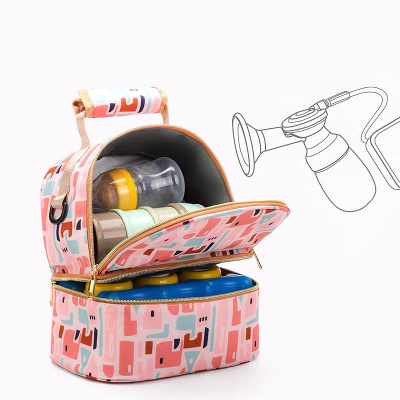 Storage Backpack Bento Bag Double-layer Breast Milk Backpack Milk Bottle Fresh-keeping Insulation Bag Milk Bag Milk Mommy Bag