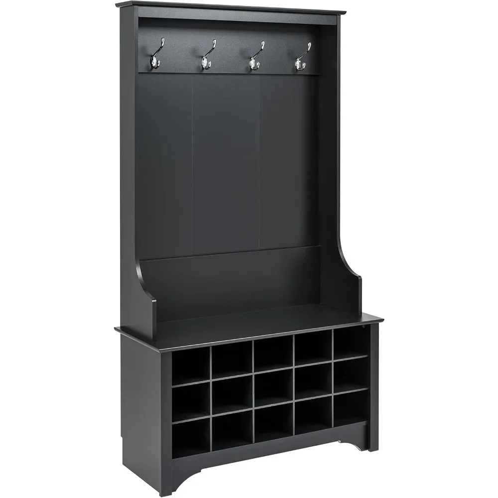 

Органайзер для прихожей, вешалка для одежды, дерево в прихожей с 4 крючками для хранения одежды и подвесных сумок; мебель для прихожей с скамейкой и