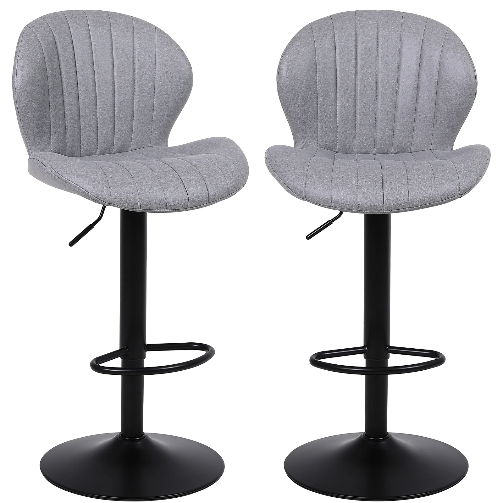 

Modern Bar Stools Set of 2, Velvet Height Adjustable Swivel Barstools
