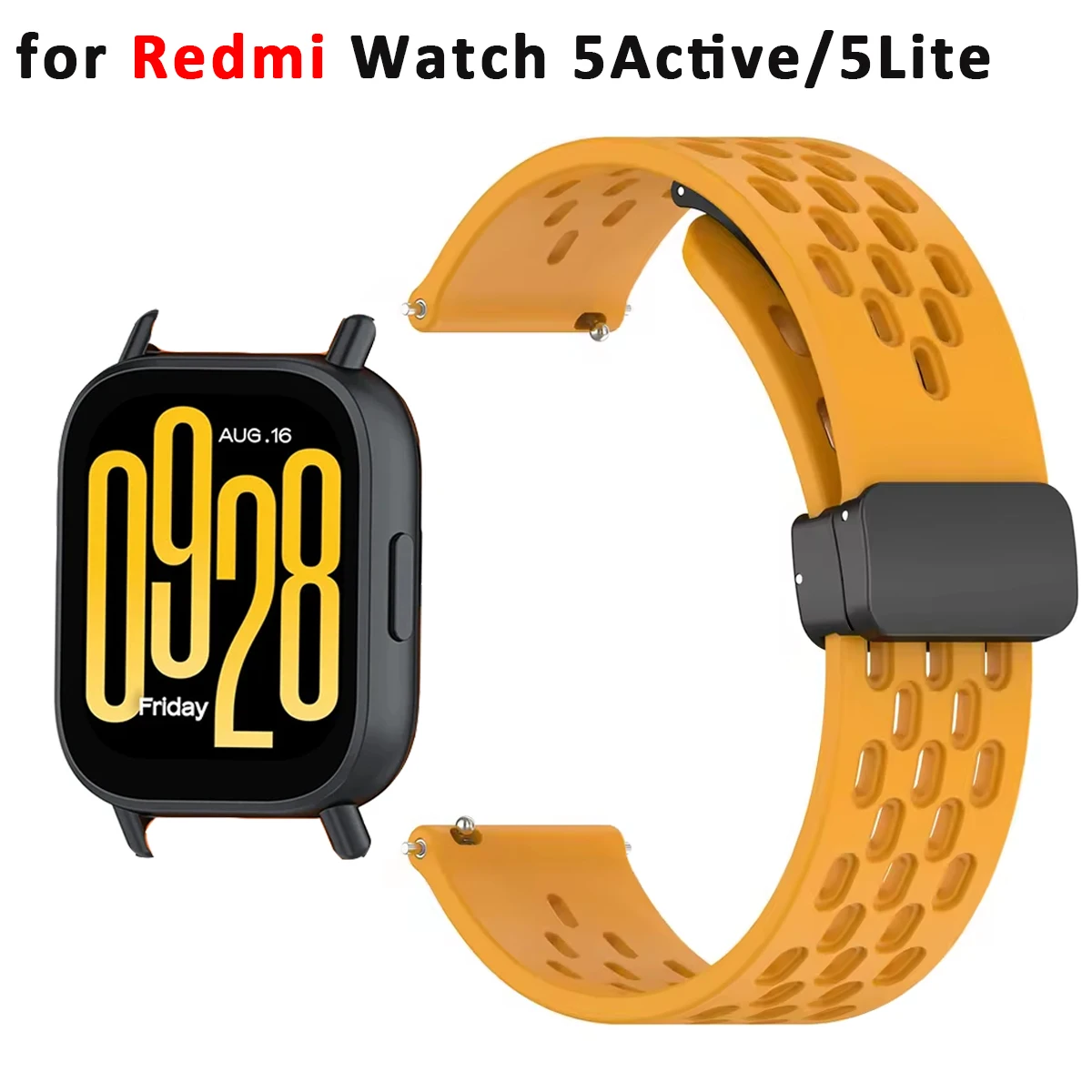 22mm Silikonarmband für Xiaomi Redmi Watch 5 Active Sport Magnetverschluss-Band für Redmi Watch 5 Lite Correa Zubehör