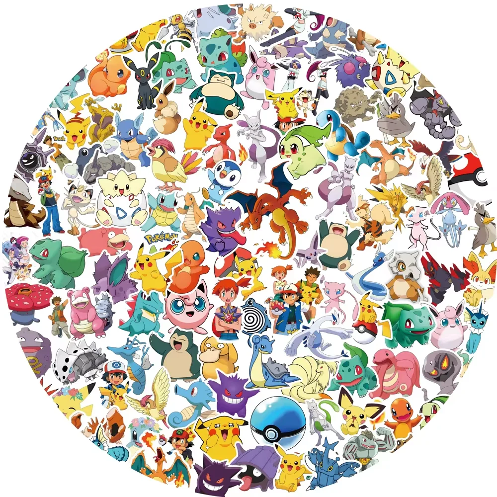 50/100/200 Stuks Pokemon Anime Stickers Pikachu Kawaii Sticker Laptop Koffer Skateboard Gitaar Telefoon Cartoon Kid Gift speelgoed