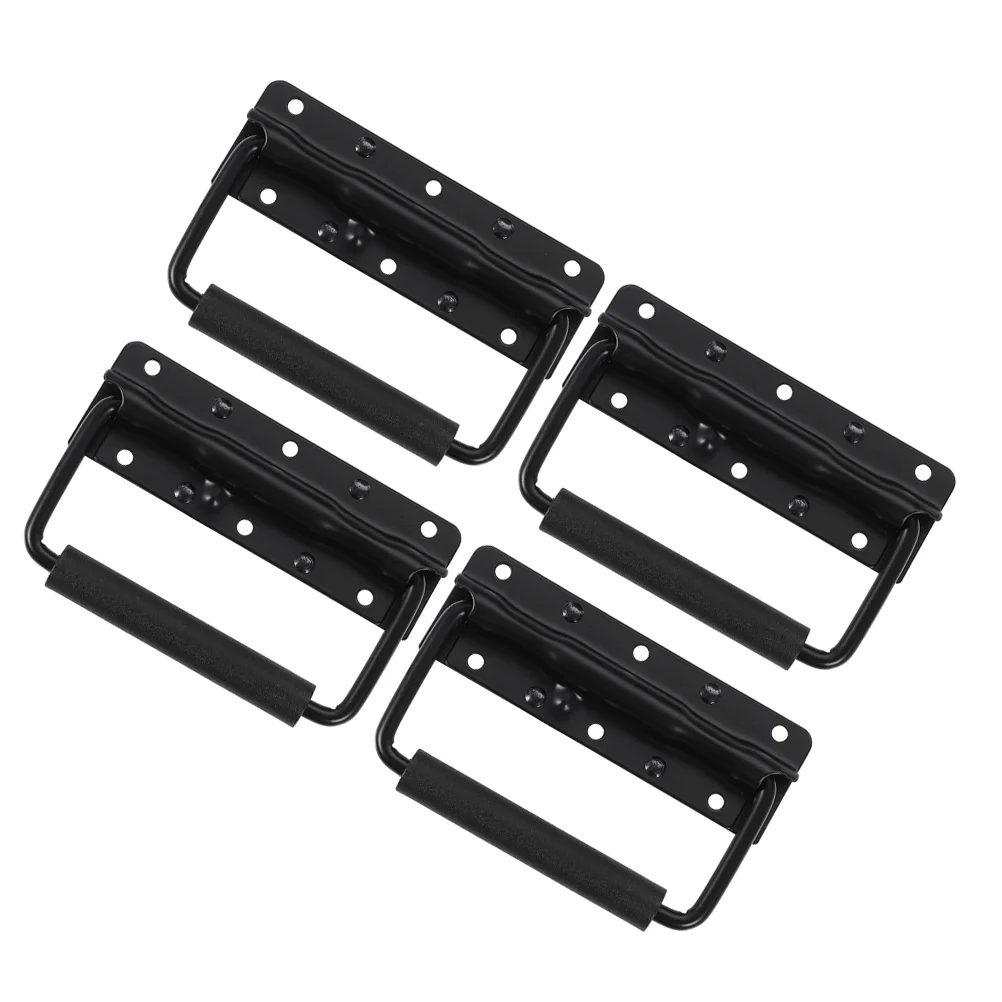 

4 Pcs Folding Handle Tool Box Case Replacement Toolbox Metal Storage Carry Pull Iron Material Handles Heavy Duty Chest