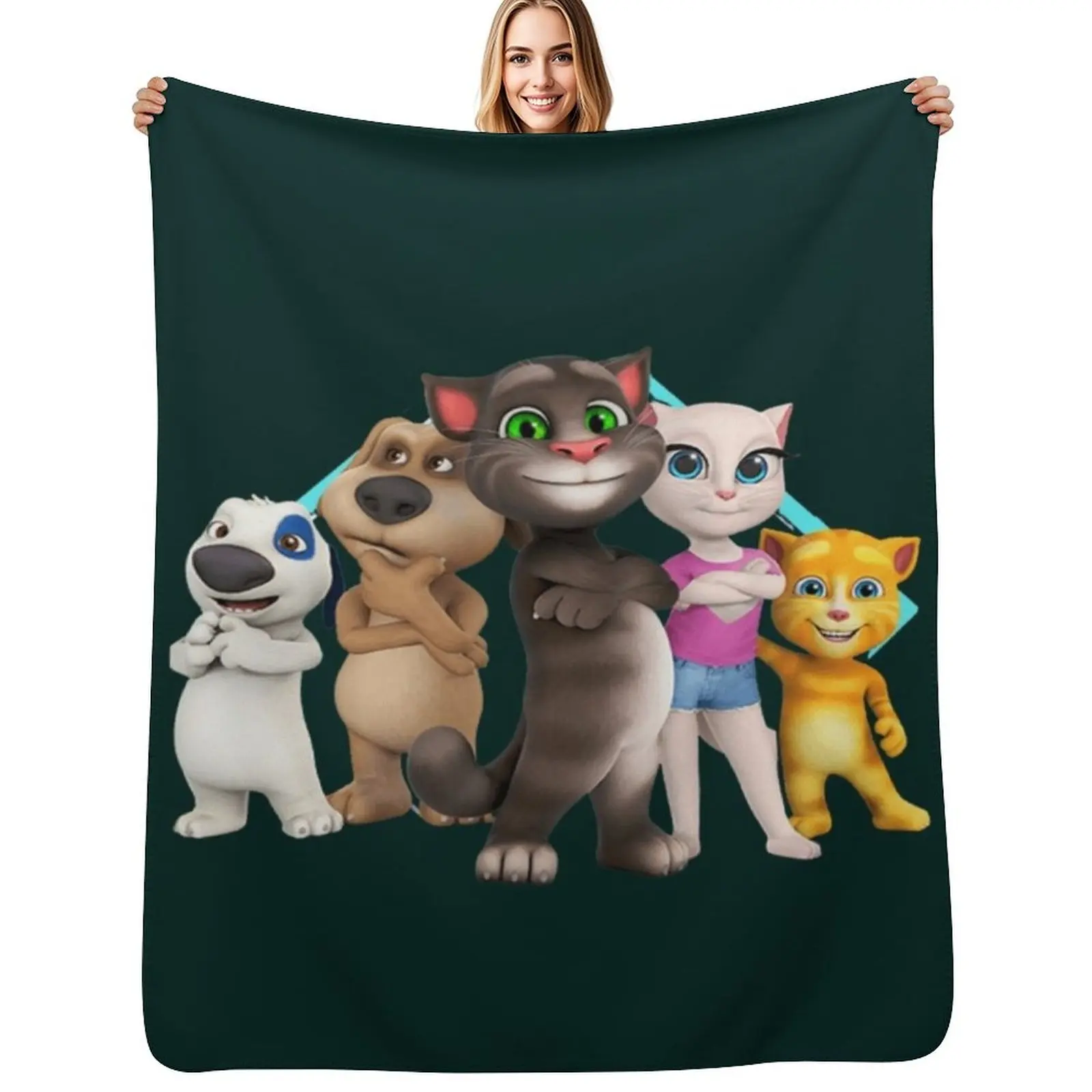 MyTalking Tom and friends Throw Blanket Luxury Thicken Flannels Decorative Beds Furrys Picnic Blankets