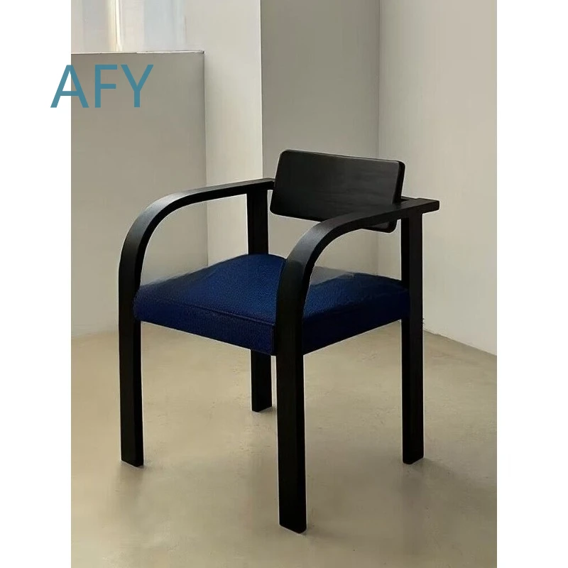 Medieval Solid Wood Back Chair for Dining Room for Home Office for Computer Desk for Study Book Reading Ergonomic Armchair