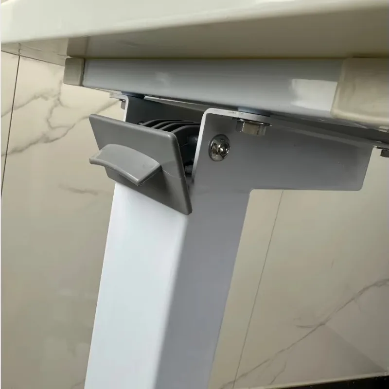 طاولة بجانب السرير طبية قابلة للتعديل مع عجلات للاستخدام في المستشفى #4