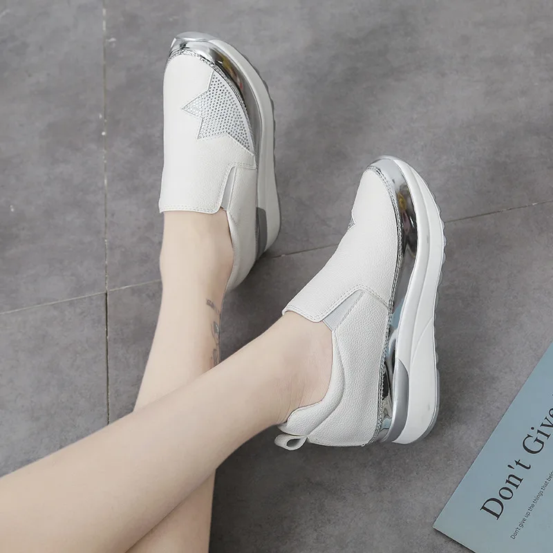 Plus Size 35-43 Shoes for Women Autumn Spring Women Loafers Rhinestone Platform Casual Sneakers Non-slip Zapatos De Mujer