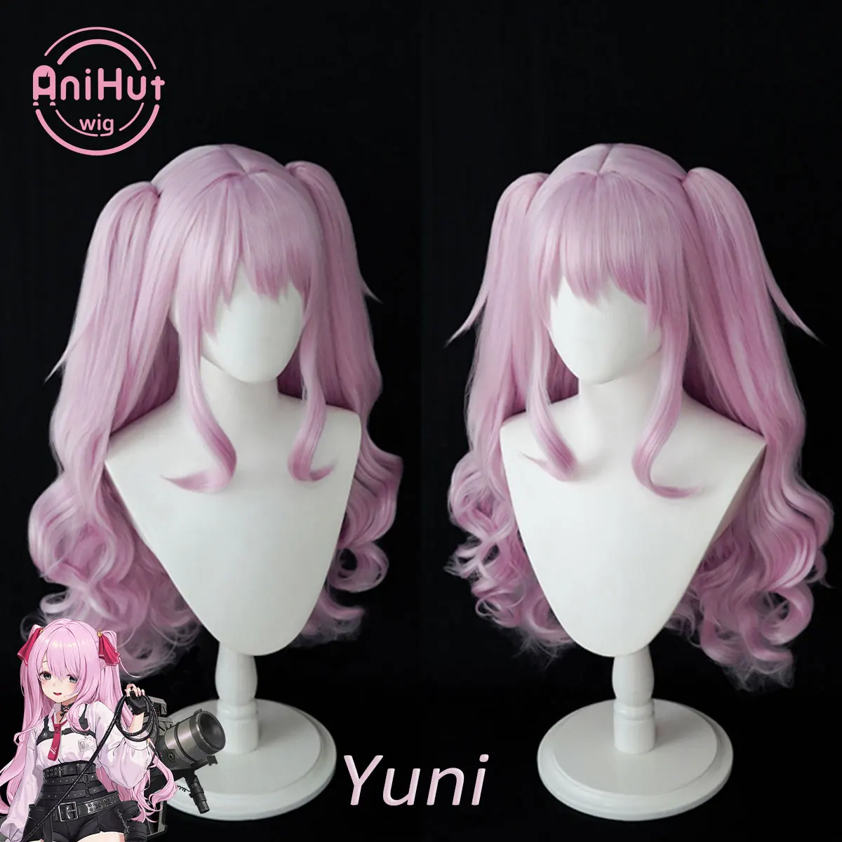 

【AniHut】Yuni Wig two ponytails Game GODDESS OF VICTORY:NIKKE Cosplay Wig Nikki Pink Synthetic Yuni Cosplay