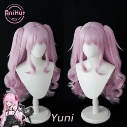 【AniHut】Yuni Wig two ponytails Game GODDESS OF VICTORY:NIKKE Cosplay Wig Nikki Pink Synthetic Yuni Cosplay