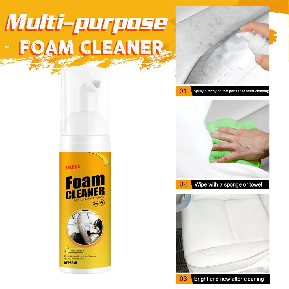 30/60/100/150ML Multi-Purpose Foam Cleaner Leather Clean Remover Spray Car Wash Auto Interior Household Cleaners Stain Removal