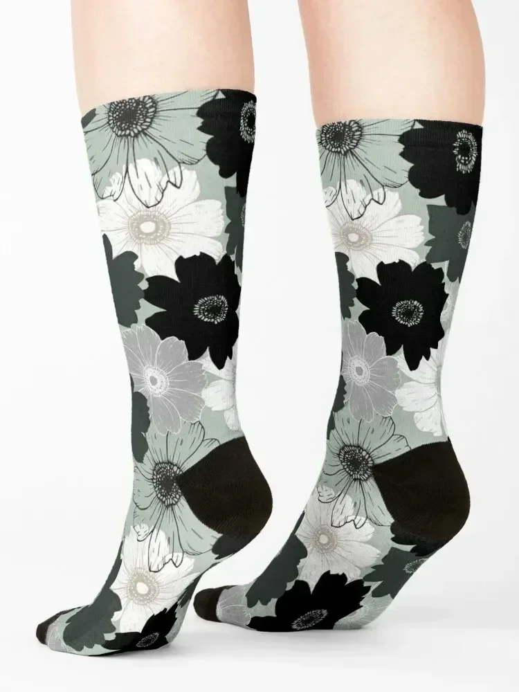 Daisy pattern - Sage greens Socks custom Antiskid soccer man cute Socks Women's Men's