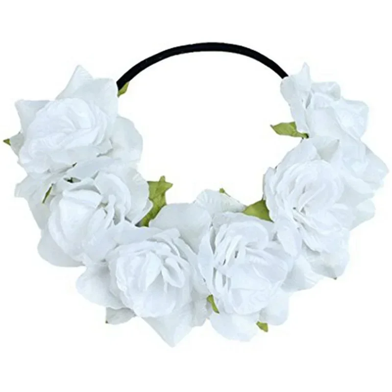 1pcs Women Lady  Floral Headband Wedding Rose Flower Crown Party Favors Headwear Christmas