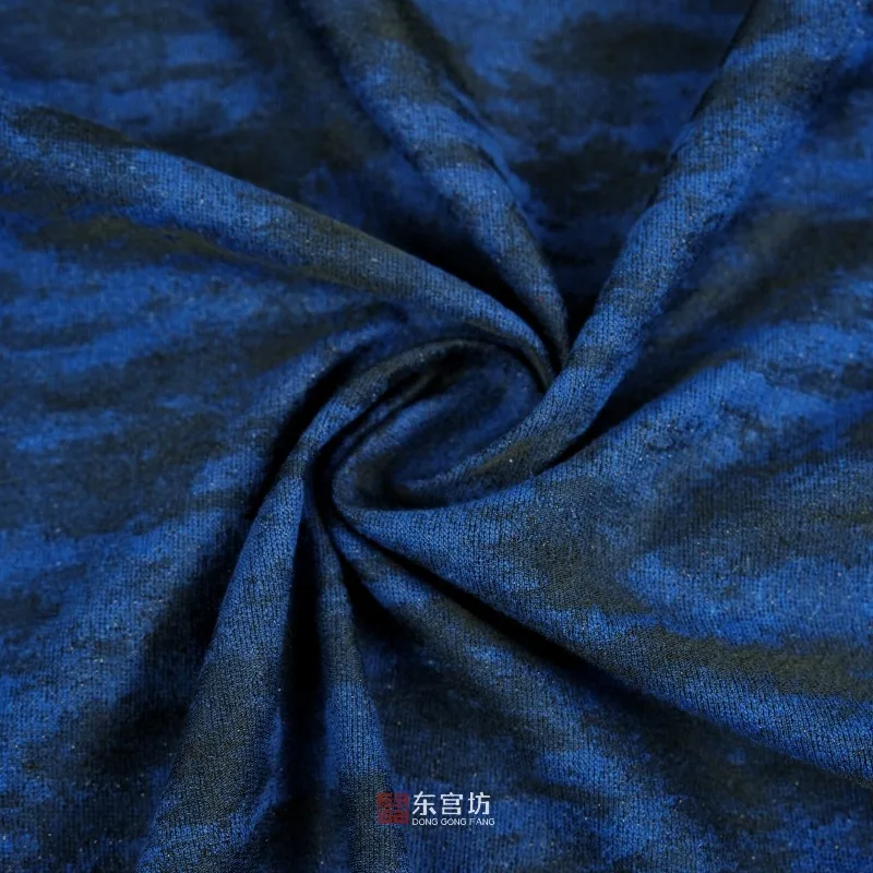 Black Blue Misty Ombre Silver Polyester Linen Jacquard Fabric for Spring Autumn Shirt Blouse Dress DIY Sewing Accessories view 2