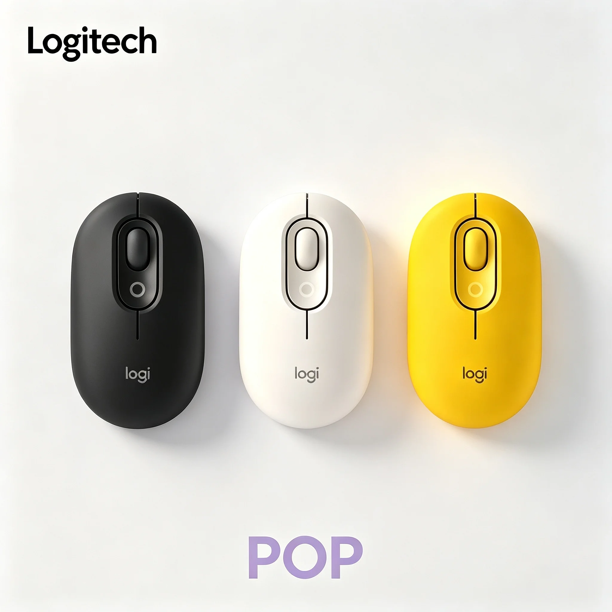Logitech POP Bluetooth Wireless Quiet Click Mouse Matte Trendy Color Mini Ergonomic Mice For Windows Mac Chromebook Laptop