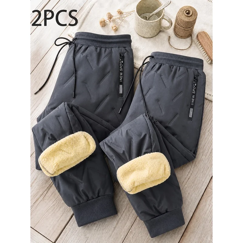 Thick Men's Velvet Casual Pants Work Pants Men's Clothing Promotion Cotton Clothing Men's High-Quality Clothing Women's Jogging