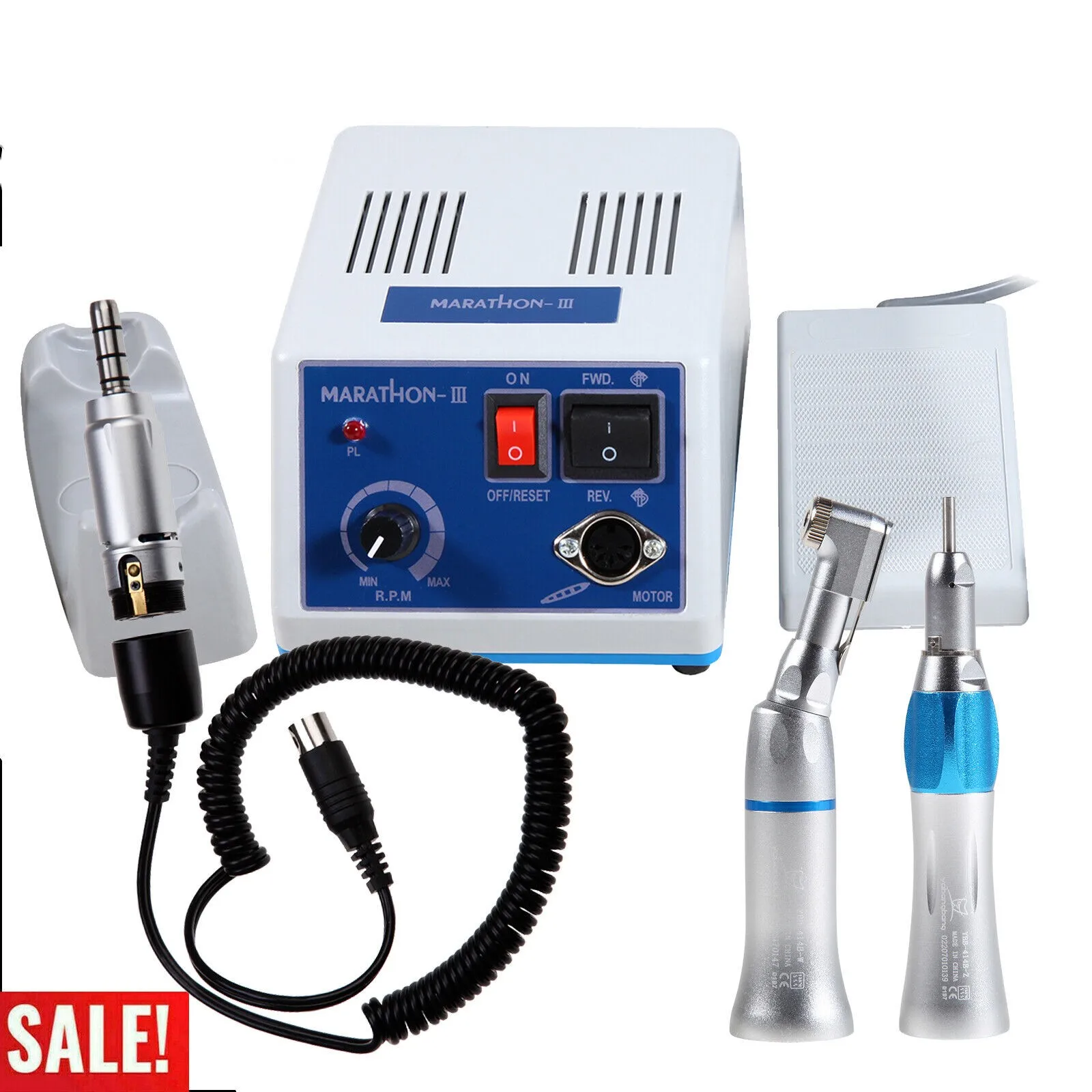 Dental Lab Marathon Electric Micromotor N3 +Low Speed Contra Angle Straight Handpiece Polishing Kit 110V/220V