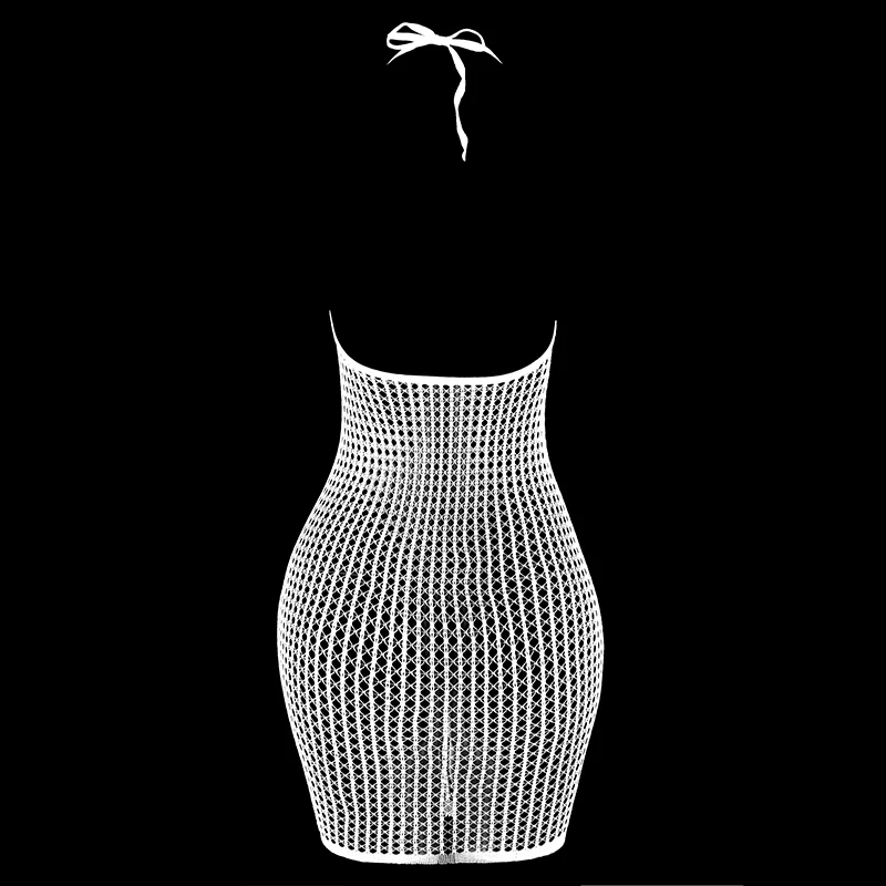 1PC Women Sexy Fishnet Cover Up Without Bikini Hollow Out See Through Bodycon Dress Beachwear Summer Women\'s Swimwear DS140