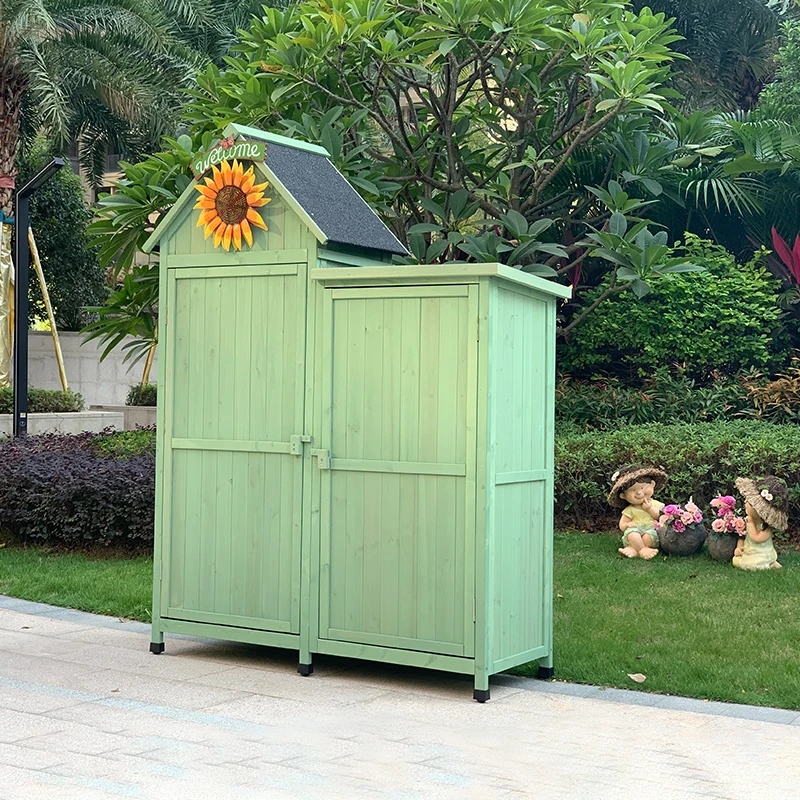 Outdoor storage cabinets, garden courtyard balcony lockers, outdoor tool house waterproof and sunscreen pastoral sundries locker