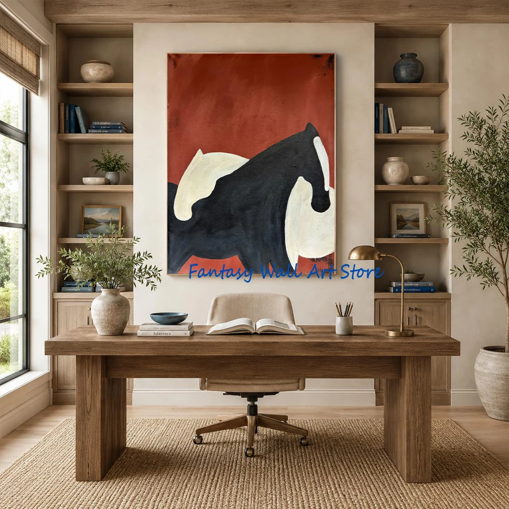 Minimalist Equine White Horse Elegant Animal Poster Black Brown Horses Photograph Art Decor Canvas Prints Home Living Room Decor