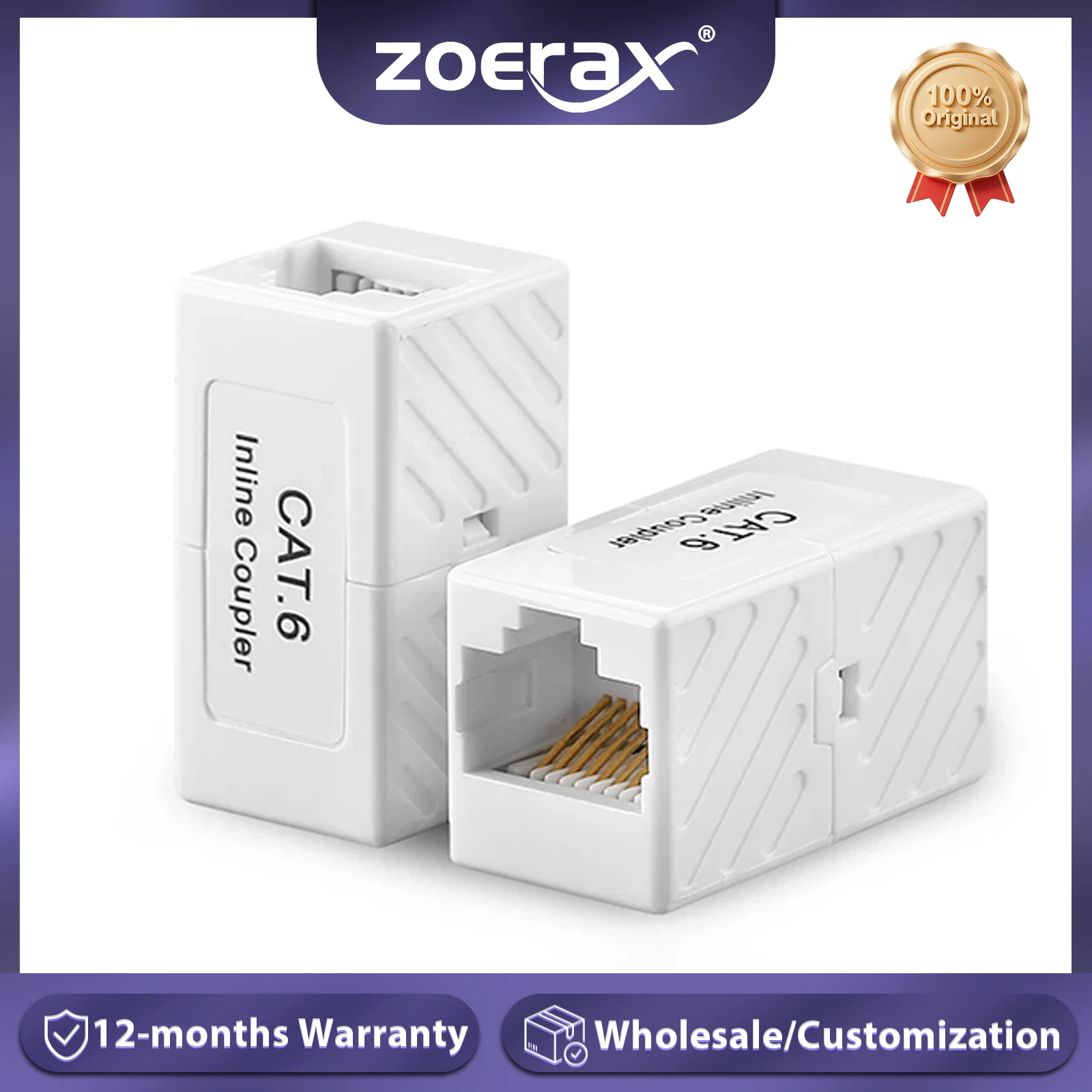 

2 шт., соединитель для Ethernet-кабелей, Cat6/Cat5e/Cat5