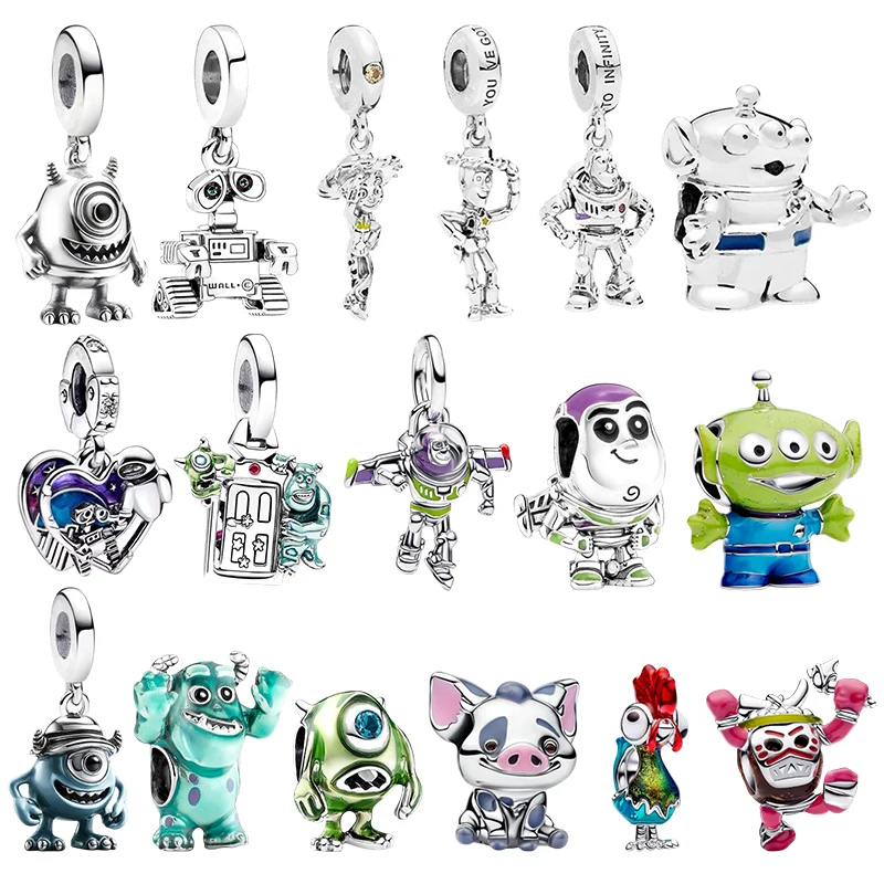 Disney Toy Story Moana Monsters Inc. Charm Beads Pendants, DIY Beads For Original Bracelets Necklaces Jewelry Gifts