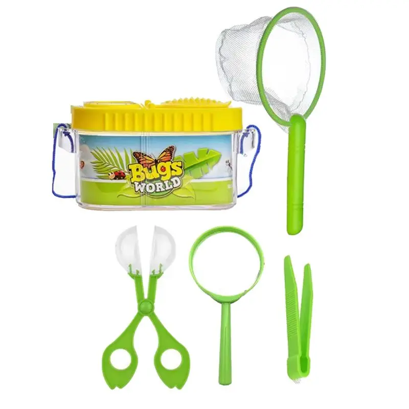 A20F-New 5PCS Outdoor Nature Exploration Tool Kid Insect Observation Box Bug Viewer Bound Catcher Collection Kit