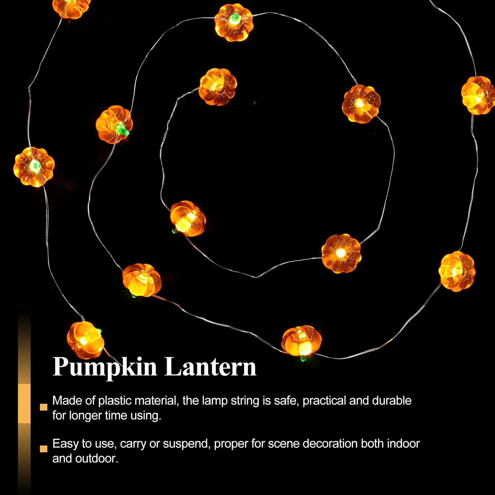 

20 Light Pumpkin Decorative String Lights 2M Powered Halloween Lights for Home Bedroom Garden Party Outdoor Festival