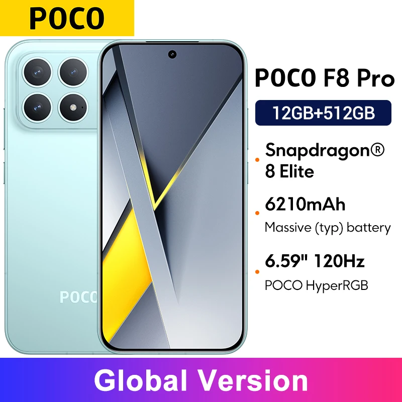 POCO F8 Pro 5G Global Version 50MP 6210mAh Smartphone Snapdragon