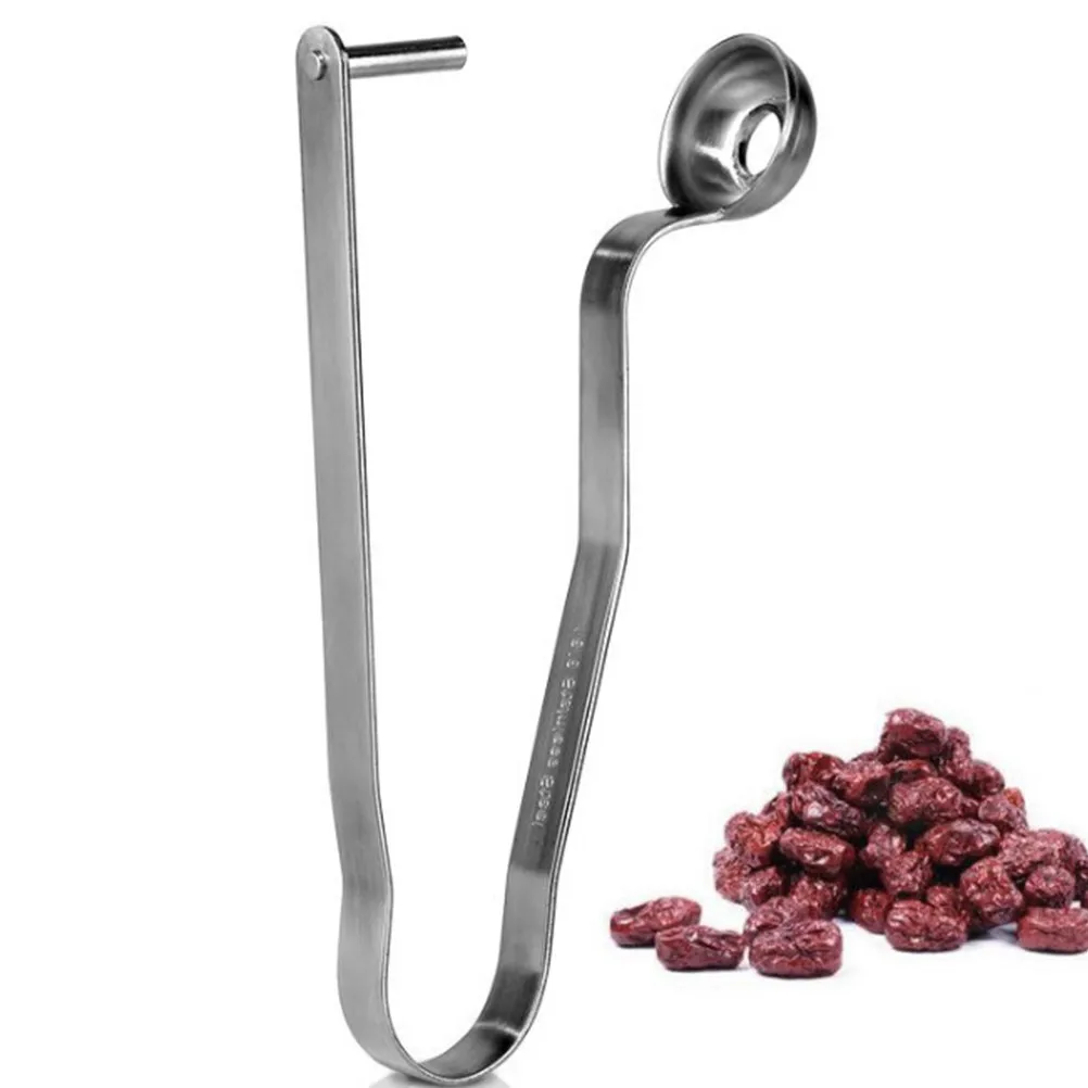 1Pcs Heavy Duty Fruit Core Remover Stainless Steel Dates Corer Cherry Pitter Kitchen Gadget for Fast Efficient Pitting of Dates