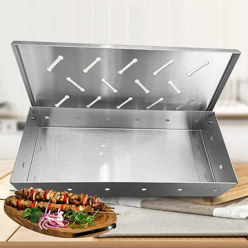 Raucher box Grill Raucher box Holz hacks chnitzel für Indoor Outdoor Holzkohle Gas grill Grill Fleisch infundiert Rauch geschmack