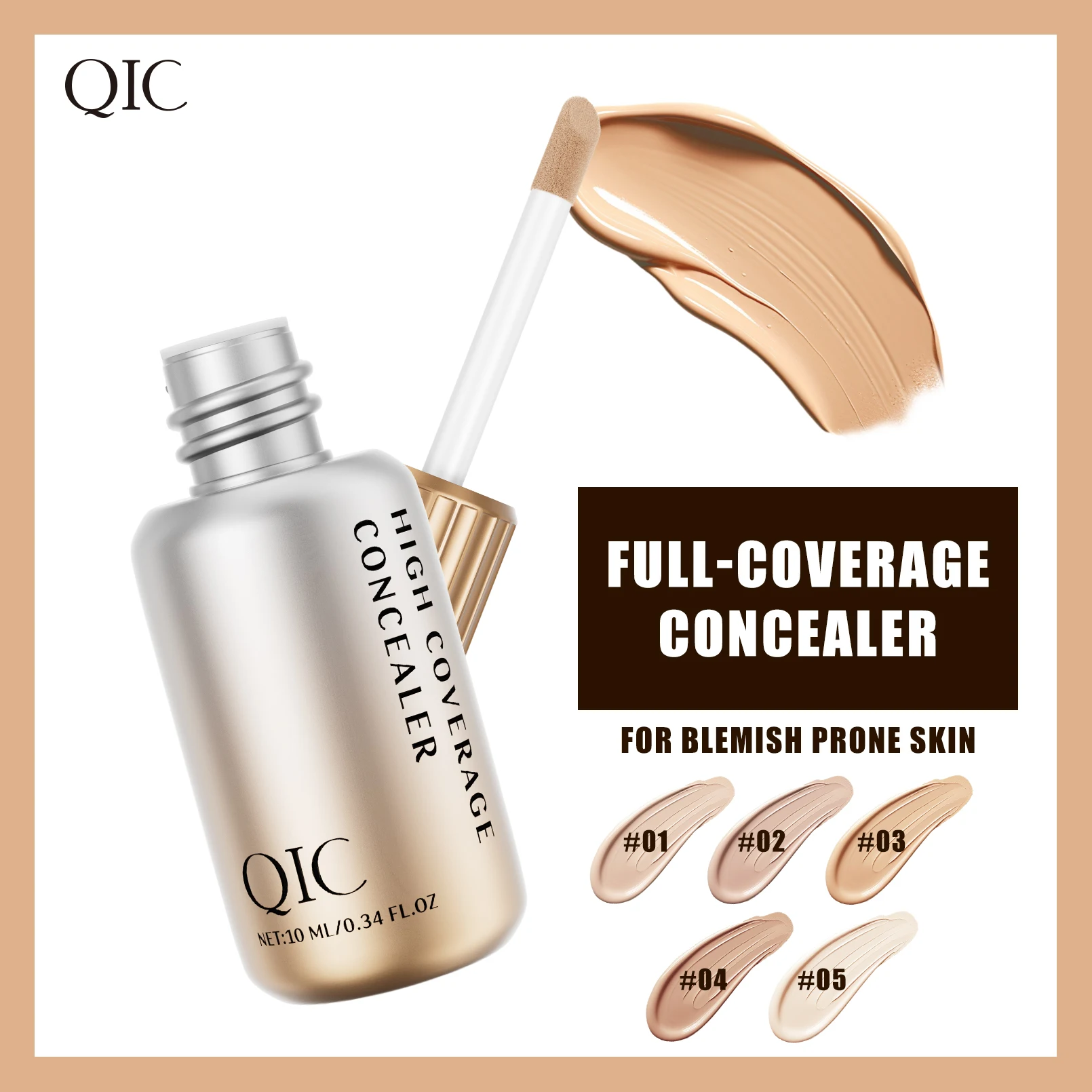 5 colori Correttore setoso Correttore Copertura Segni di acne Macchie Cerchi scuri Viso Schiarente Sbiancamento della pelle Correttore