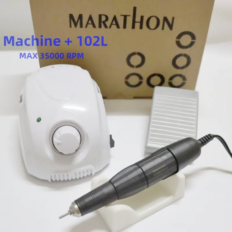 65W BT MARATHON Control Box Strong 210 102L 35000RPM Handle Set Electric Nail File Cutter Nail Equipment Nail Polishing Machine