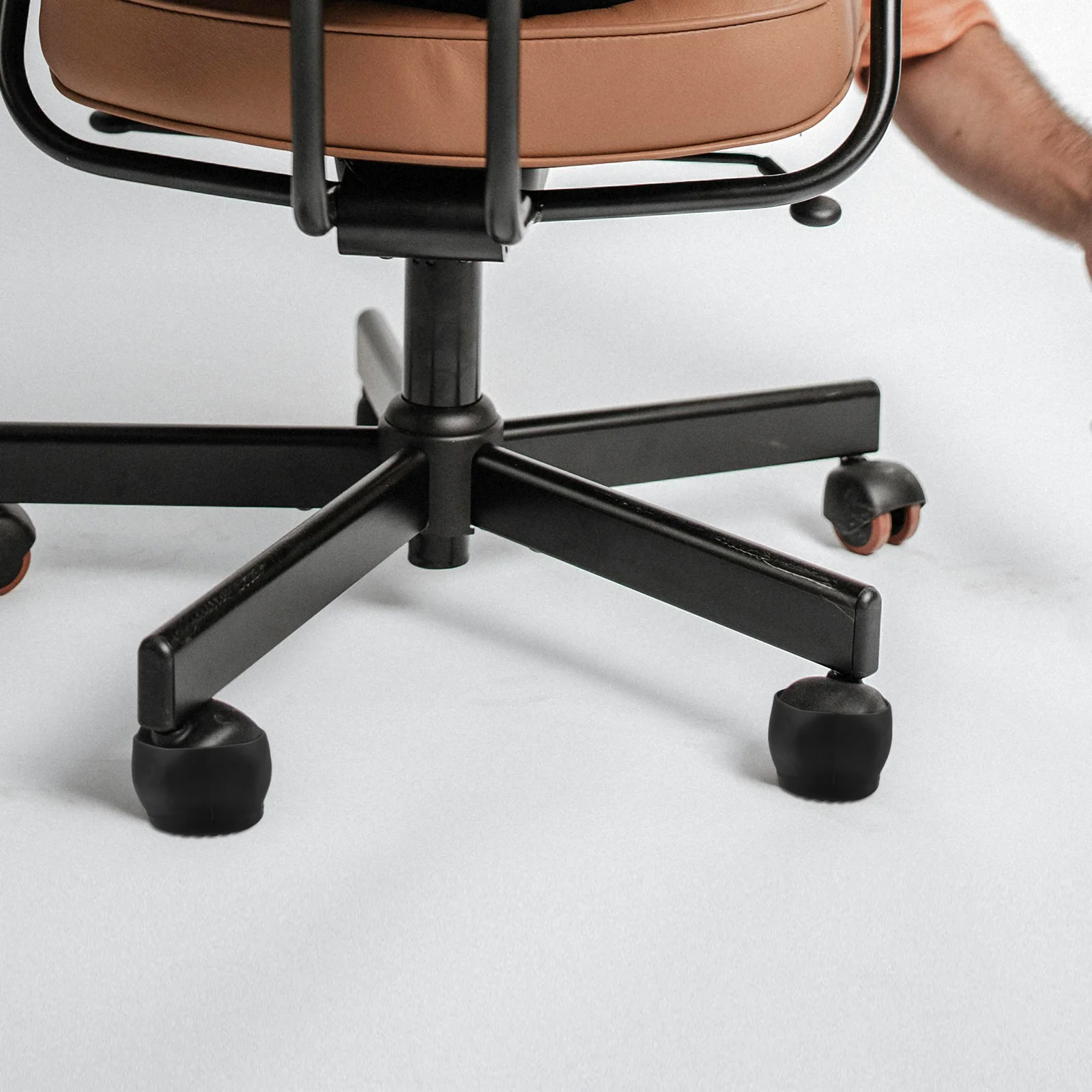 

5pcs Computer Chair Wheel Covers Plastic Feet Caps Floor Protectors Noise Reducing 360 Degree Rotation Easy Install Chair Leg