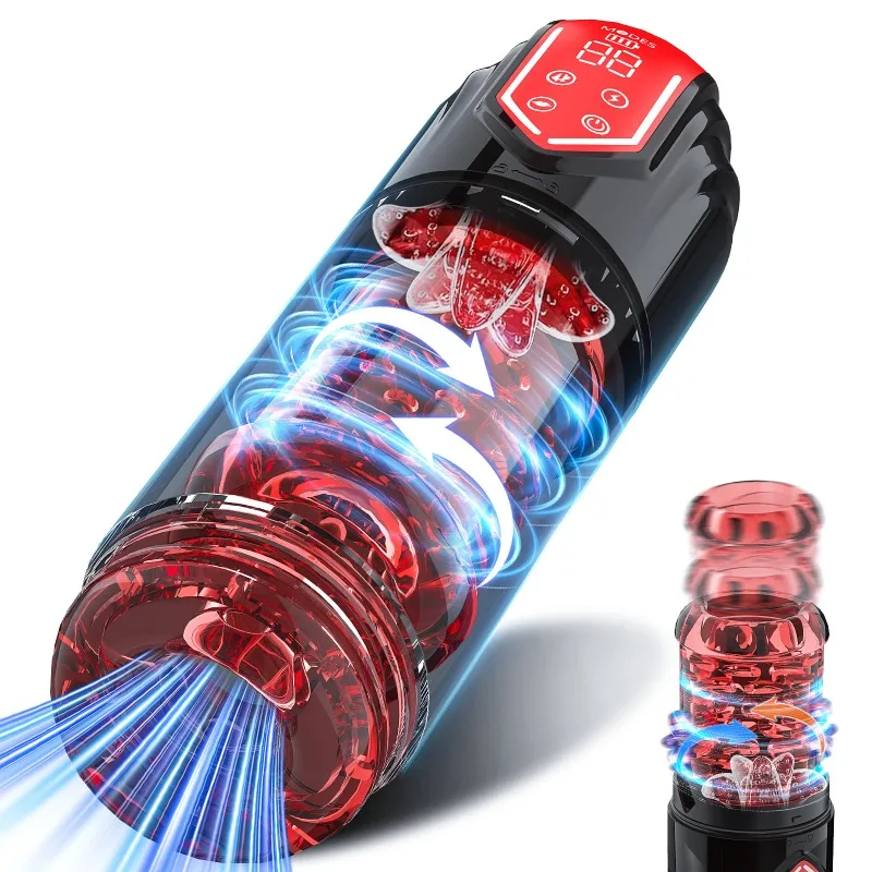 Automatic Male Masturbator Telescopic Rotation Vagina Masturbation Sucking Blowjob Sex Machines Pocket Pussy Sex Toy for Men