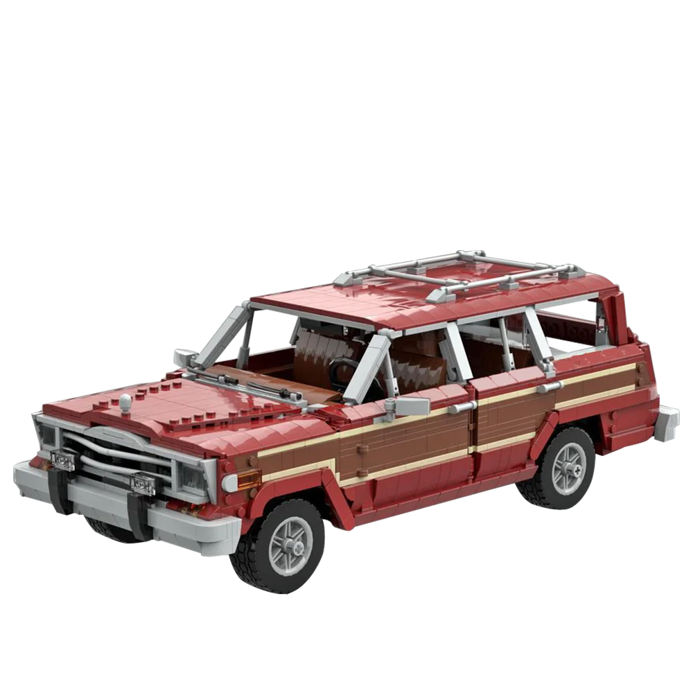 

Gobricks MOC Jeep Grands Wagoneered Skyler Whites car Building Block set City Old Red Jeeps Collect Brick Toys for Children Gift