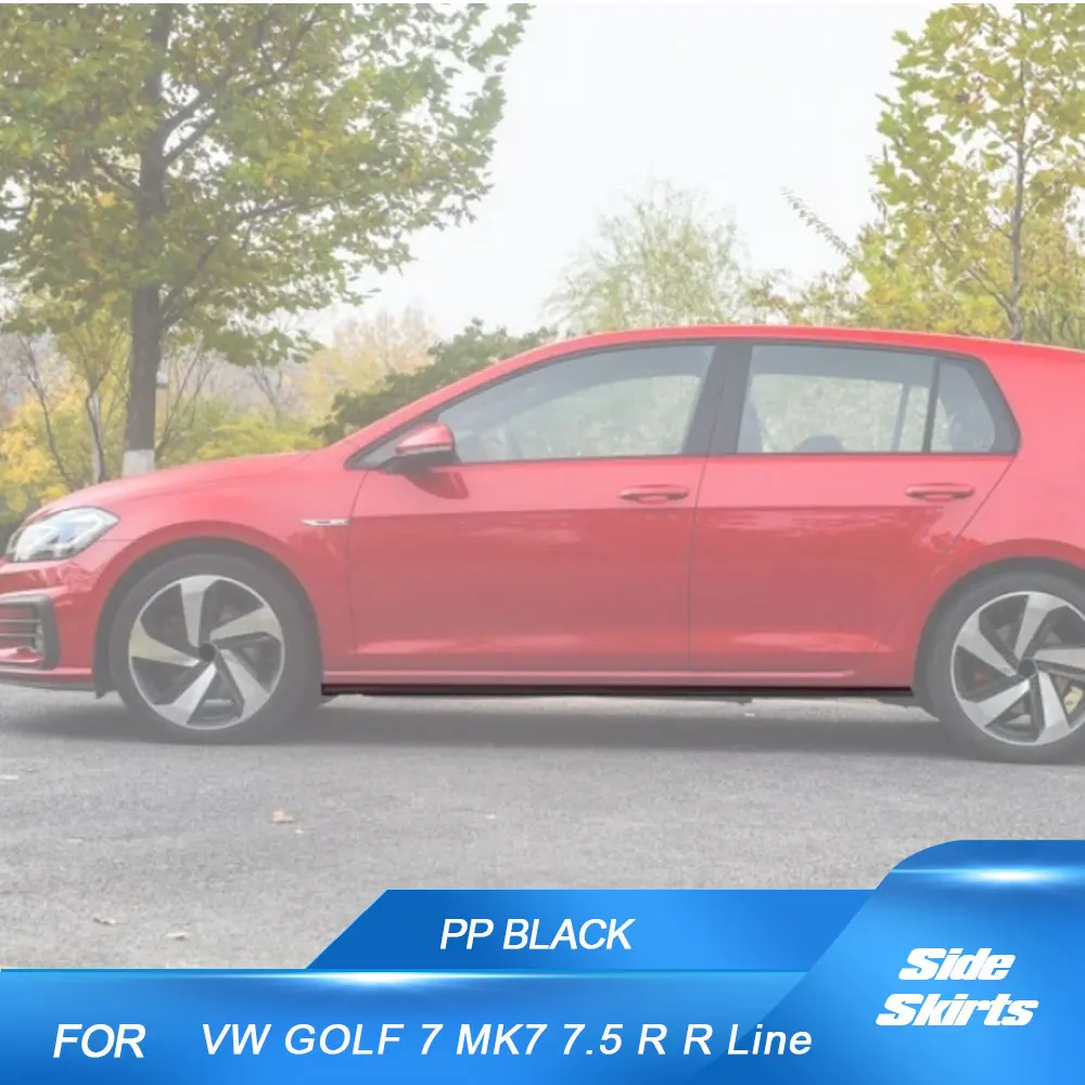 

For Volkswagen VW GOLF 7 VII MK7 7.5 R R Line Hatchback 2014-2018 Black PP Side Skirt Extension Door Rocker Panels Lip