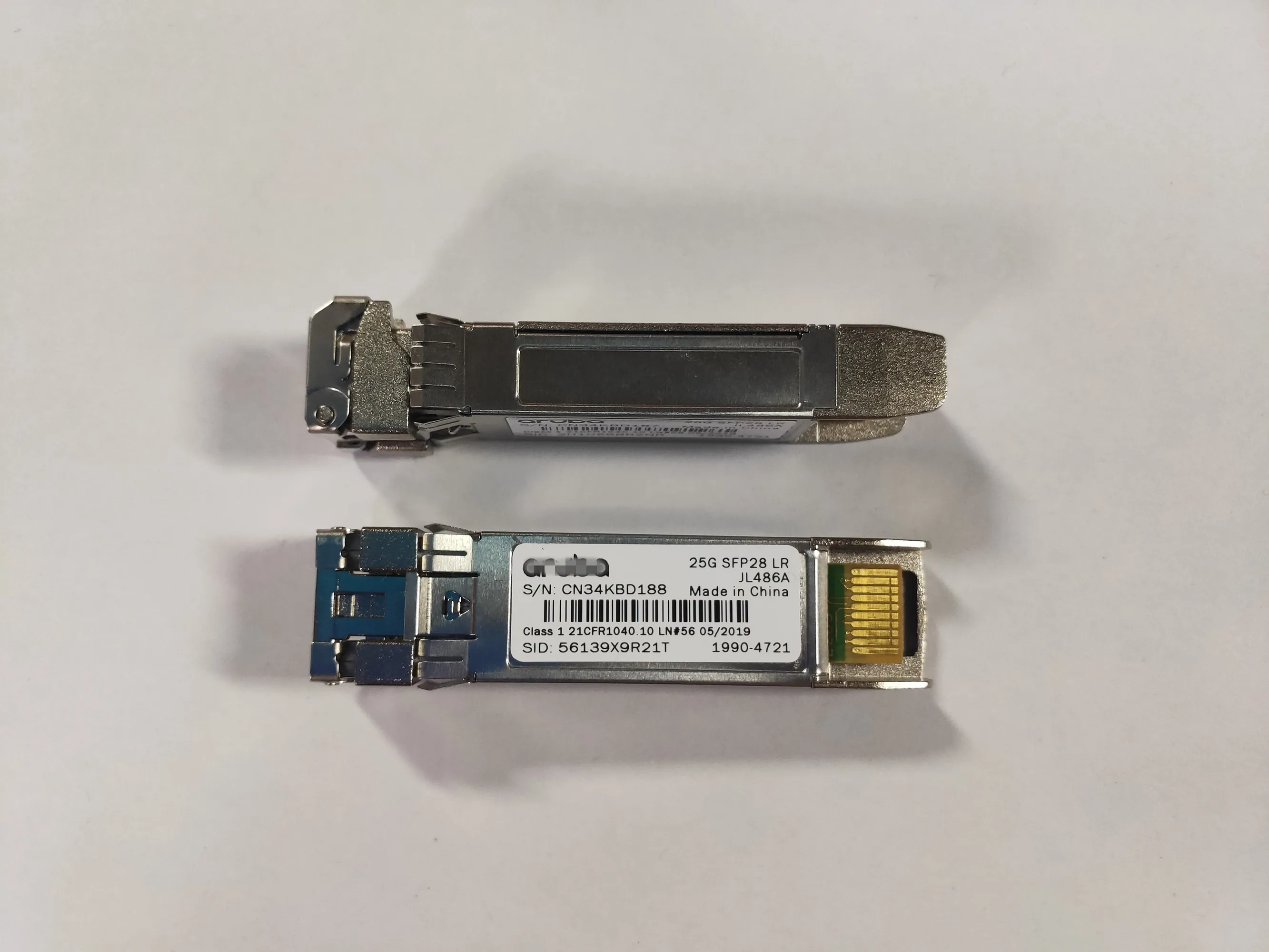 Transceptor da fibra de Aruba, interruptor ótico, 25G, SFP28, LR JL486A, 56139X9R21T, 1990-4721, 1310NM, 25GB, SFP, 10km