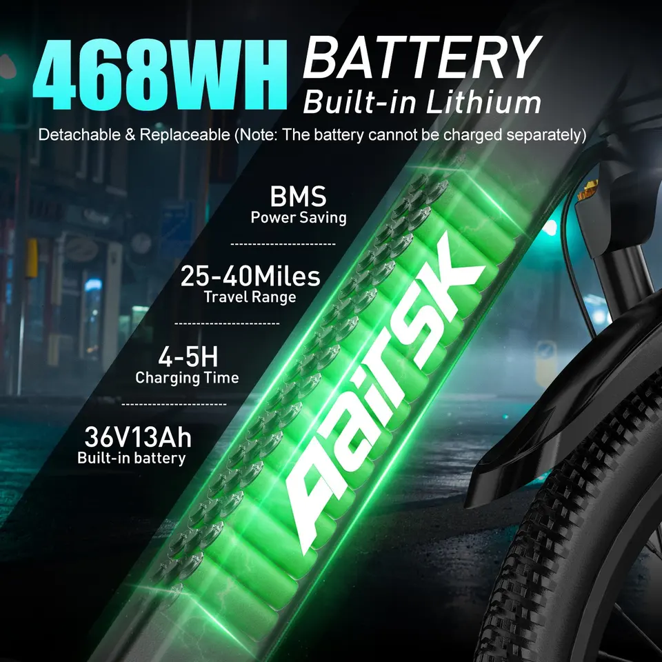 Adult Electric Bike GT900 Mountain E-Bike 750W Motor 36V15Ah Battery 7 Speed & Front Suspension for Off-Road Mountain Riding image 4