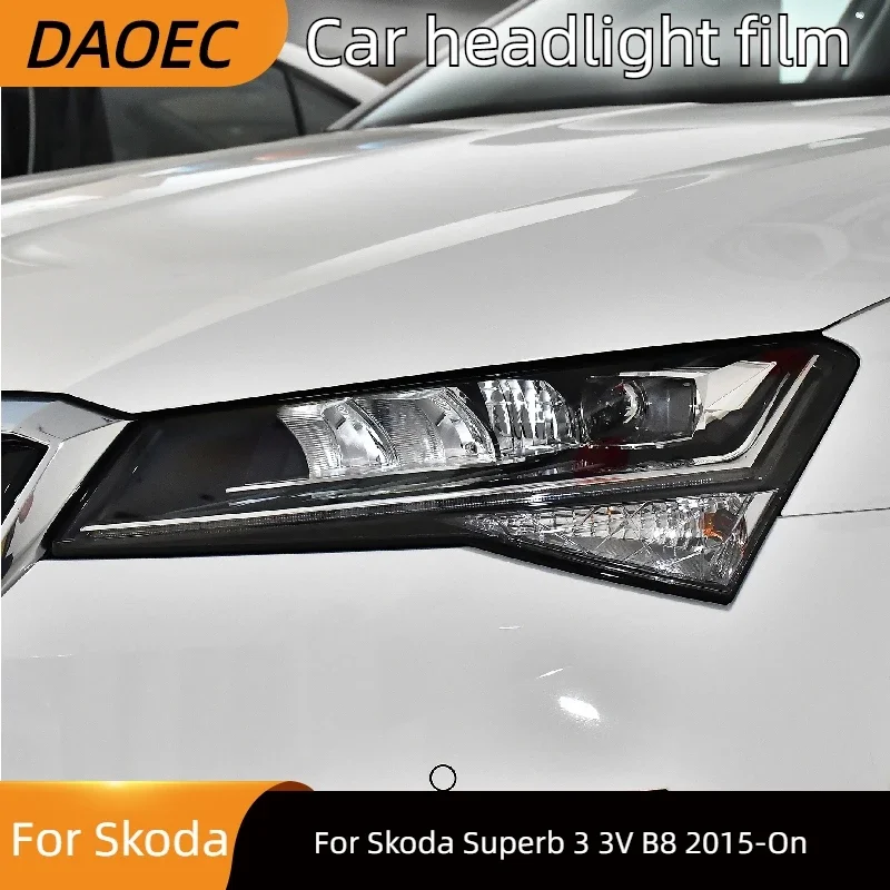 

For Skoda Superb 3 3V B8 2015-On Car Headlight Tint Smoke Black Protective Film Protection Transparent TPU Sticker Accessories
